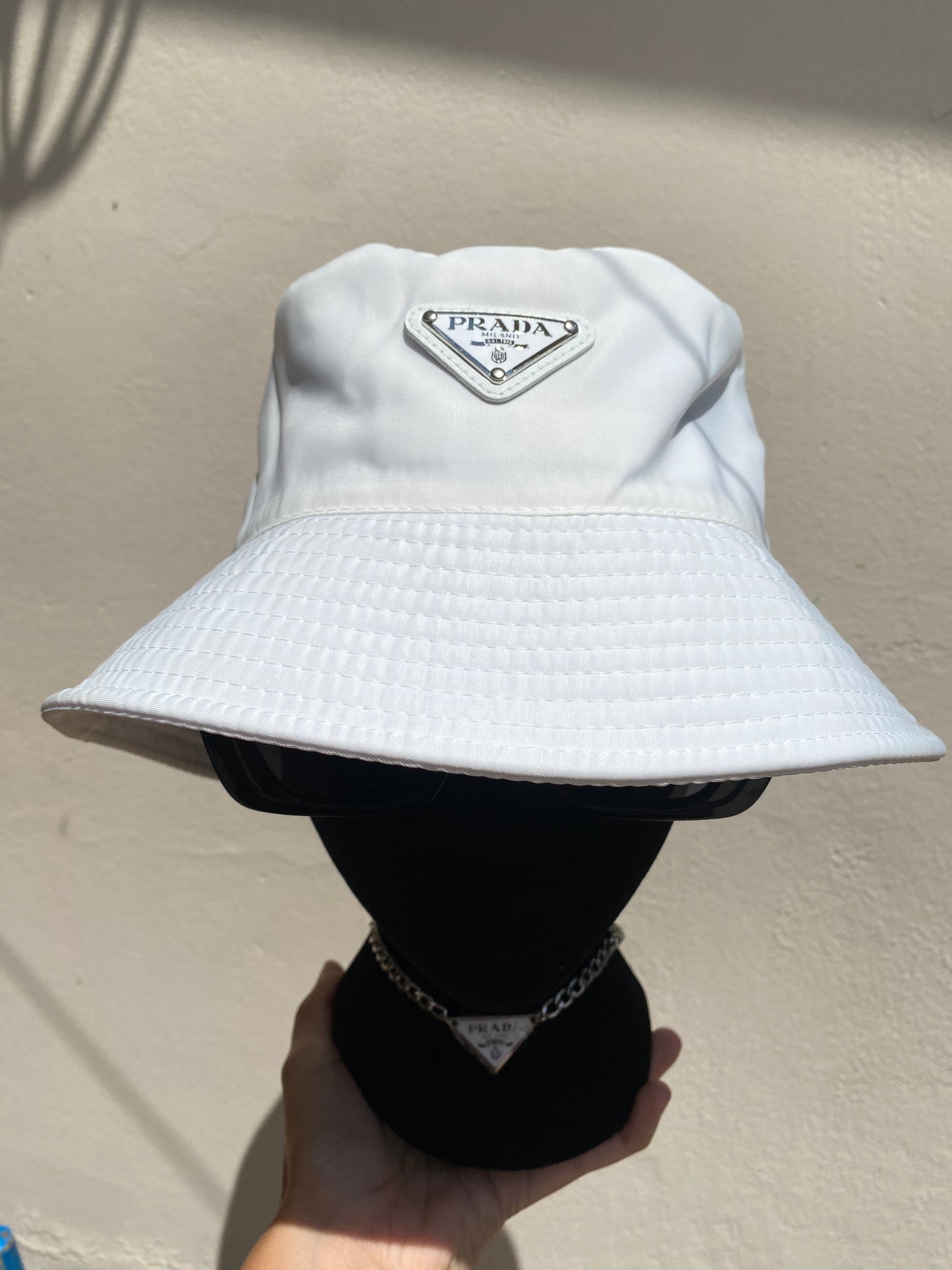 Bucket Hat Prada White