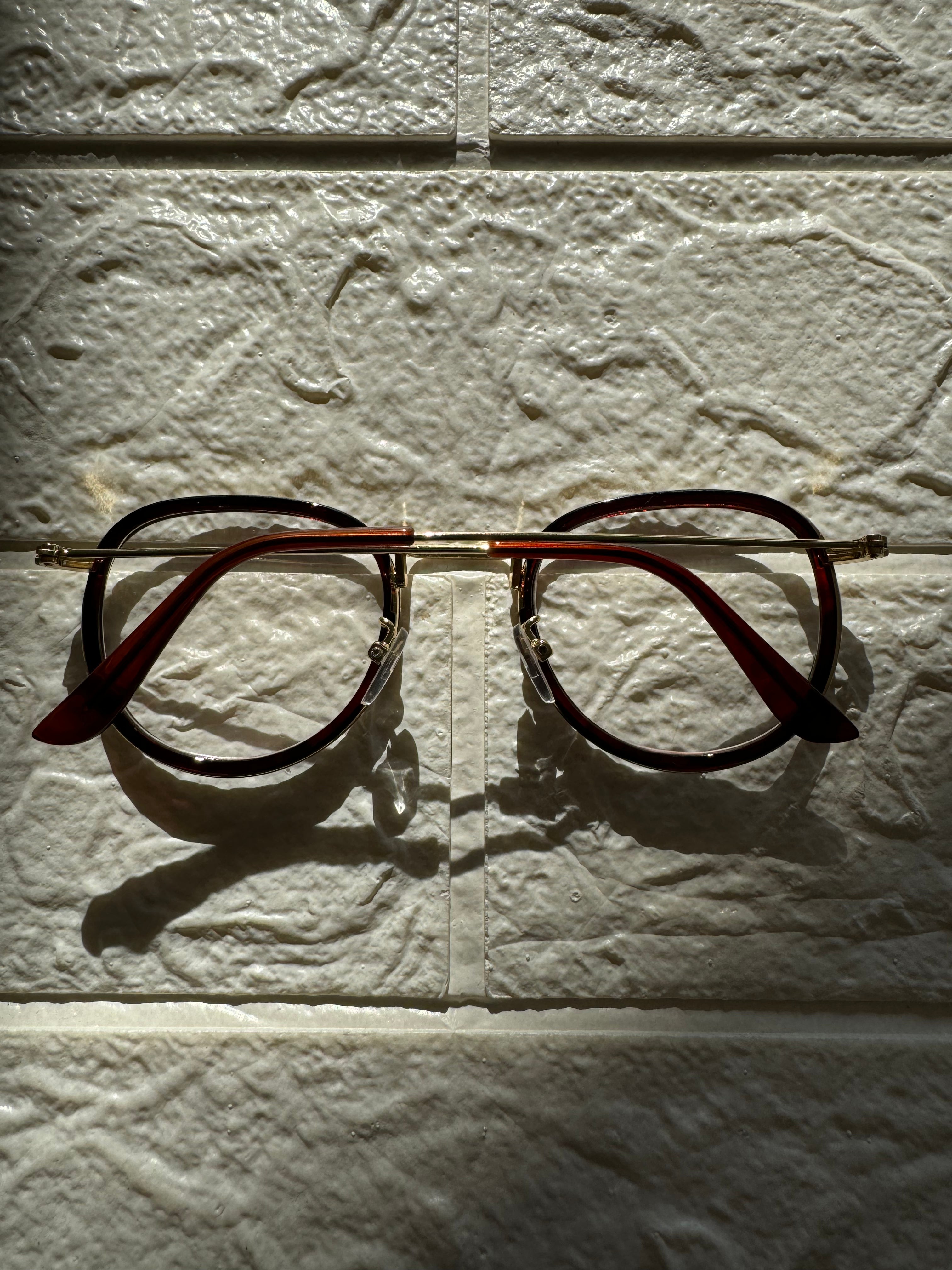 Lentes Semiredondos Cafe y Gold