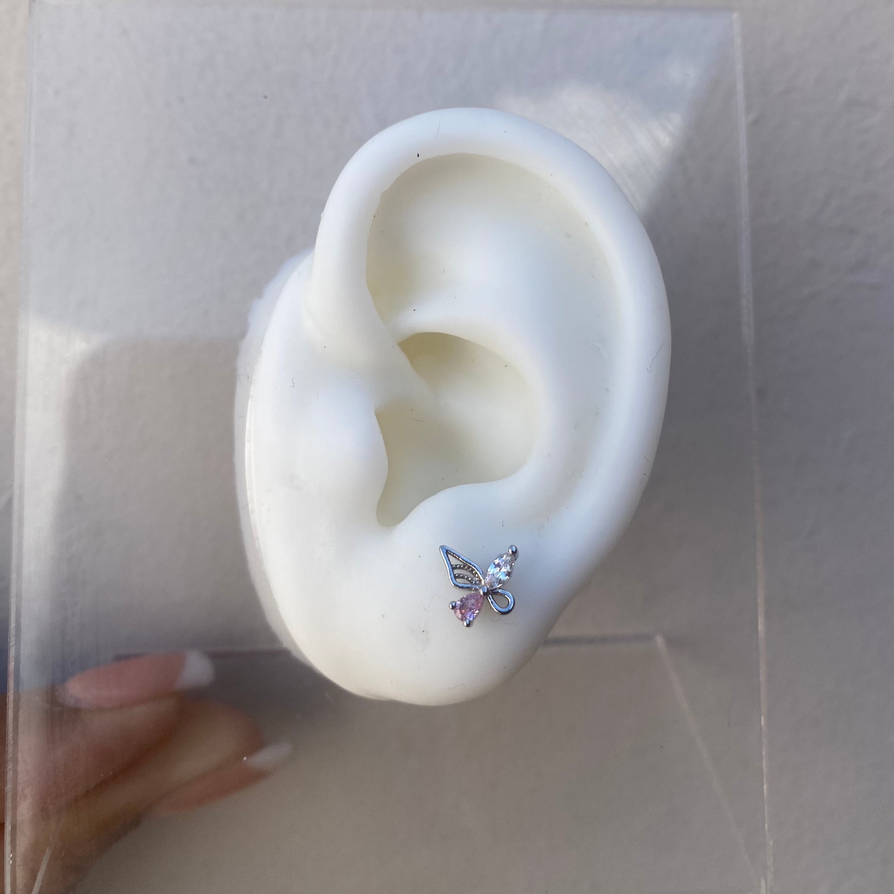 Piercing Mariposa Silver Ala Pink