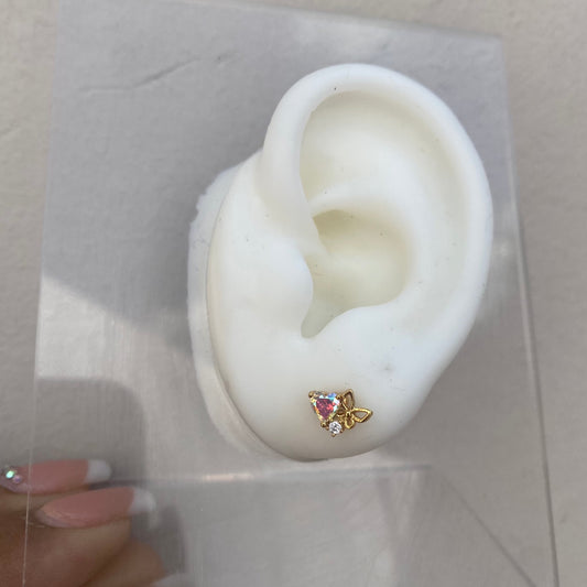 Piercing Mariposa y Hearts Tornasol