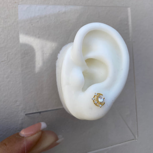 Piercing Gold Luna y Destellos Clear