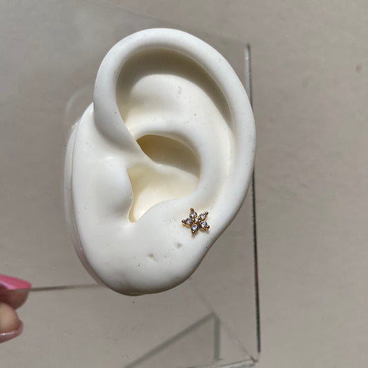 Piercing Flor Brillante Gold