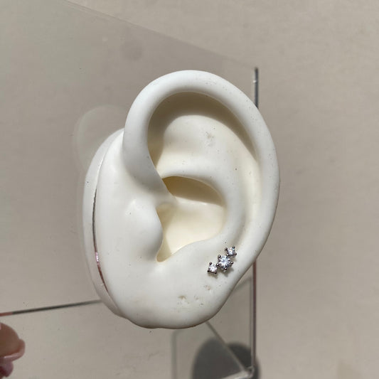 Piercing Triple Dots Silver