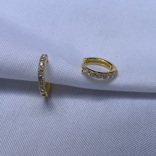 Mini Hoops Gold + Zirconias Clear Basic 7mm