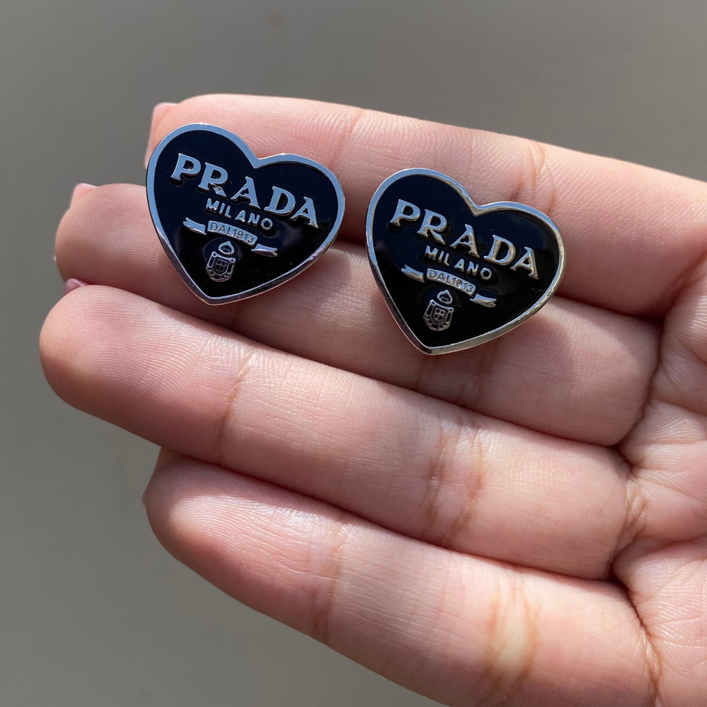 Prada Heart Studs