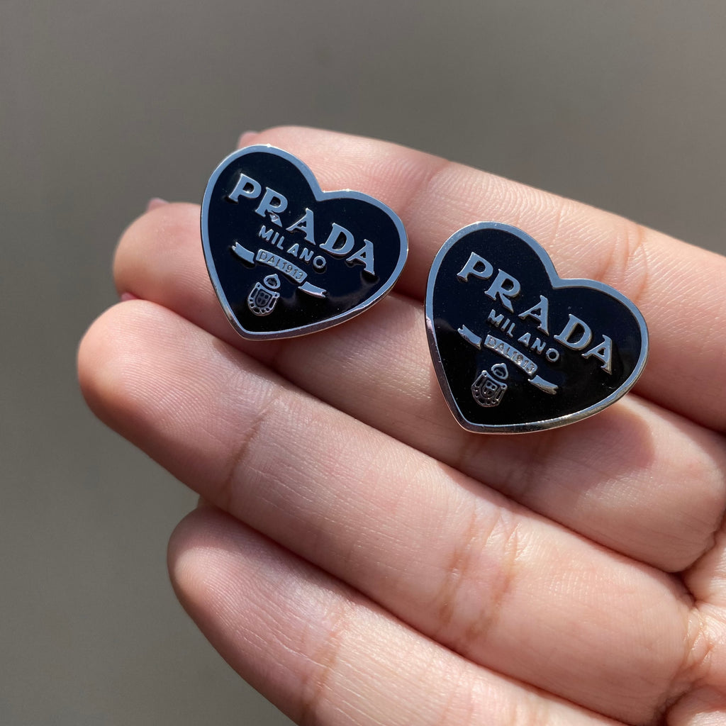 Prada Heart Studs