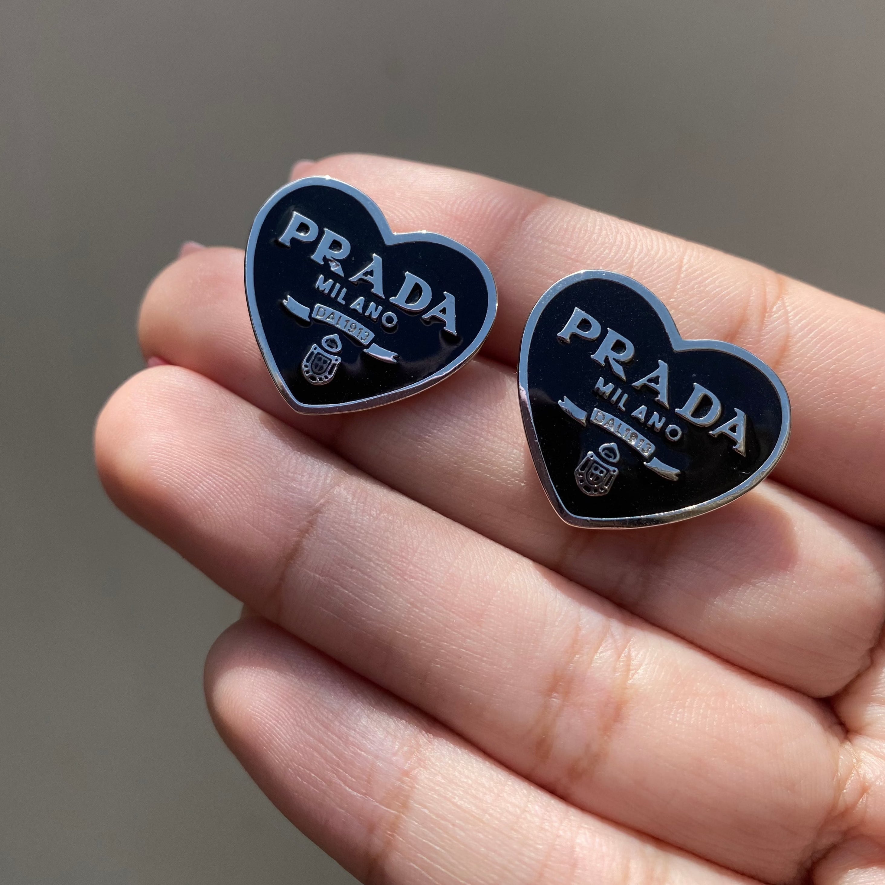 Prada Heart Studs