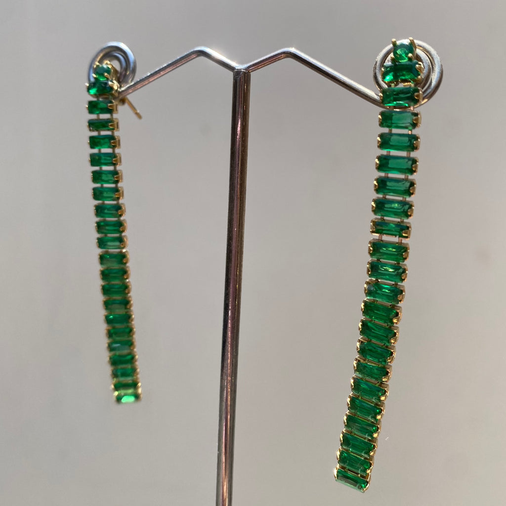 Aretes Largos Esmeralda