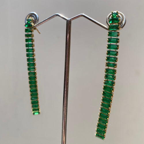 Aretes Largos Esmeralda