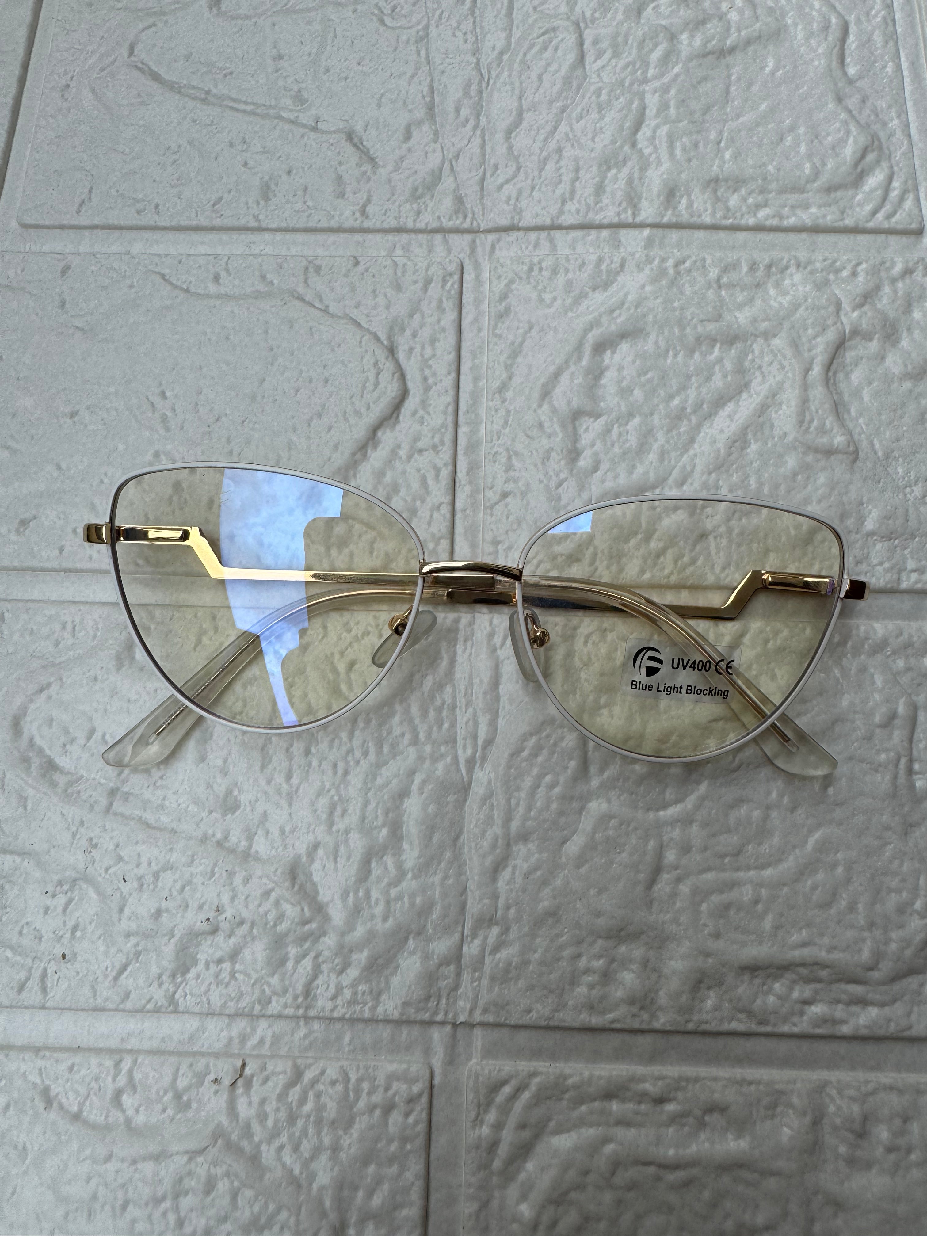 Lentes Cat Eye y Zig zag Blanco