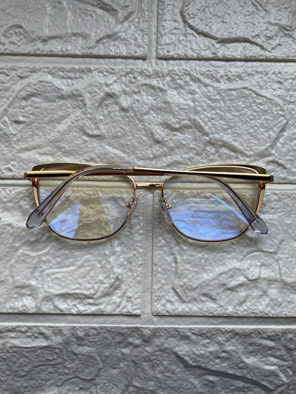 Lentes Cat Eye Chic Gold/Blanco
