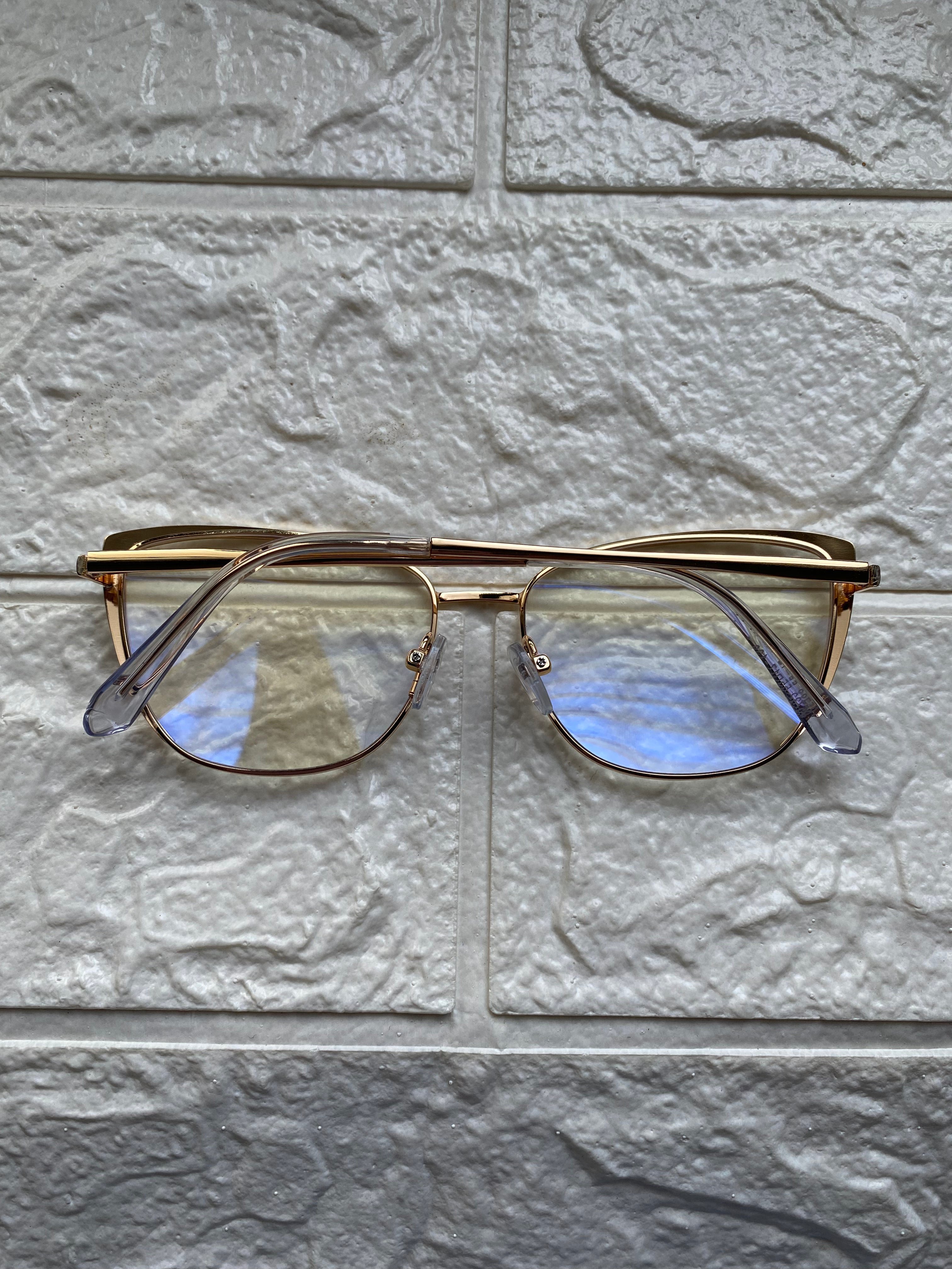 Lentes Cat Eye Chic Gold/Blanco