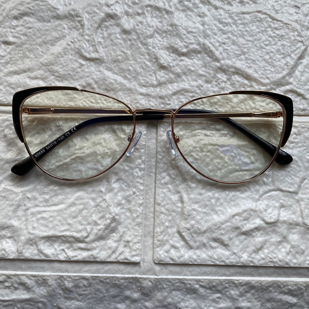Lentes Cat Eye Gold Esquinas Black