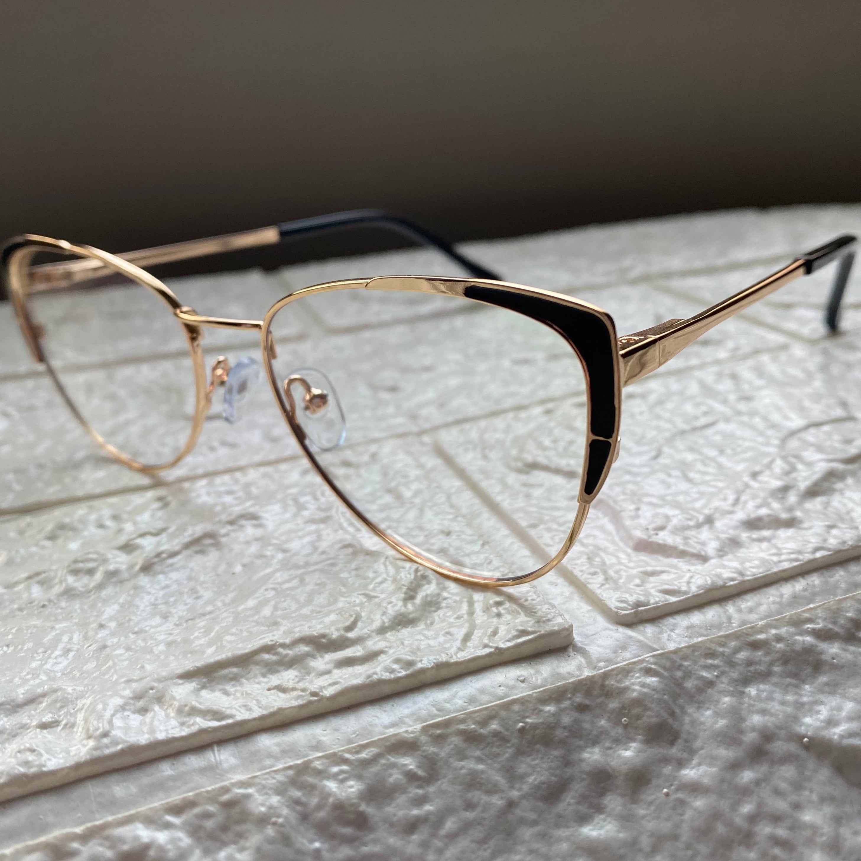 Lentes Cat Eye Gold Esquinas Black