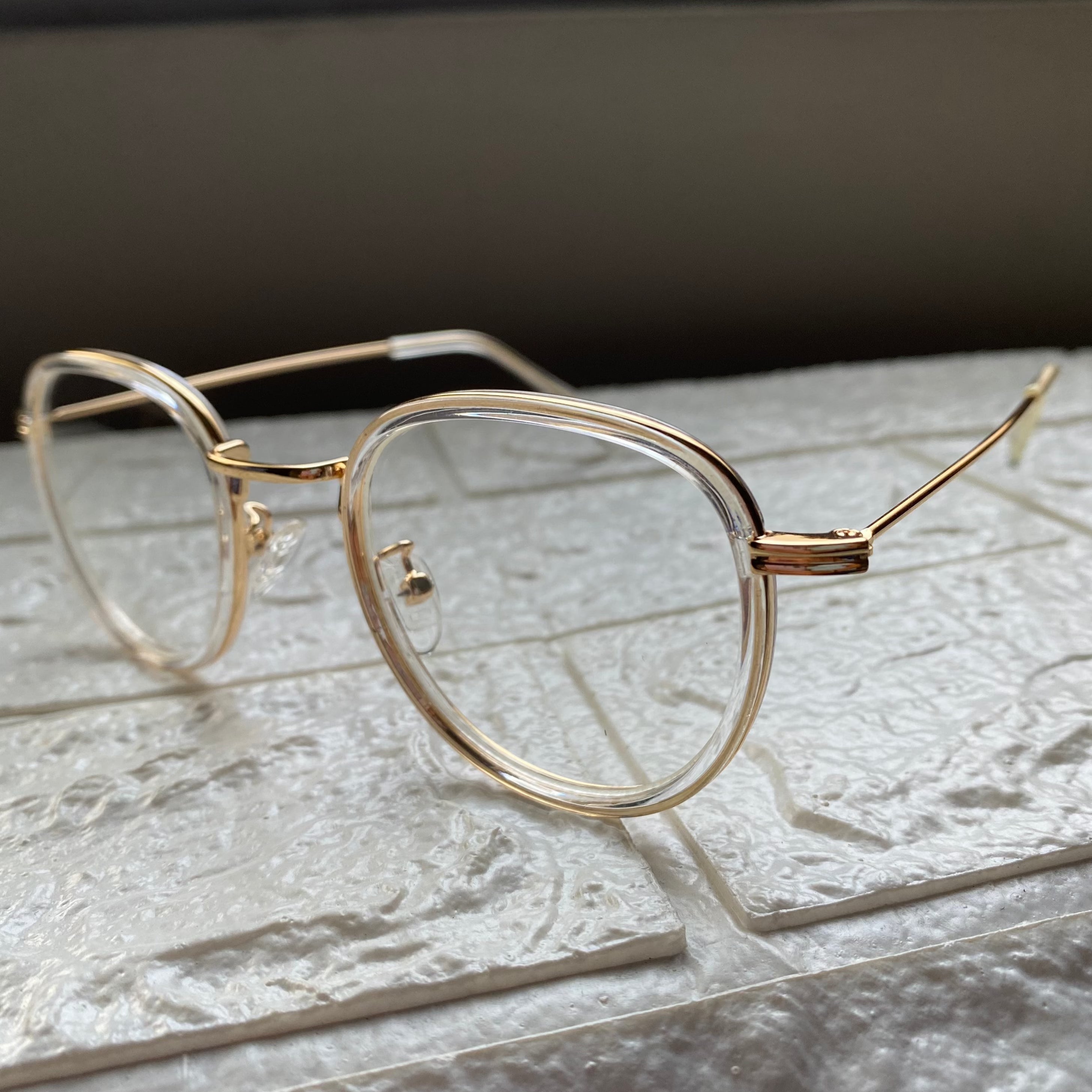 Lentes Semiredondos Clear y Gold