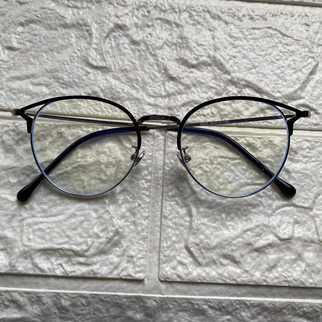 Lentes Cat Eye Silver y Negro de Metal