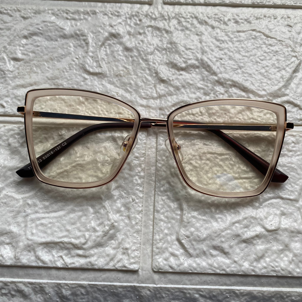 Lentes Cat Eye Vintage Gold y Clear