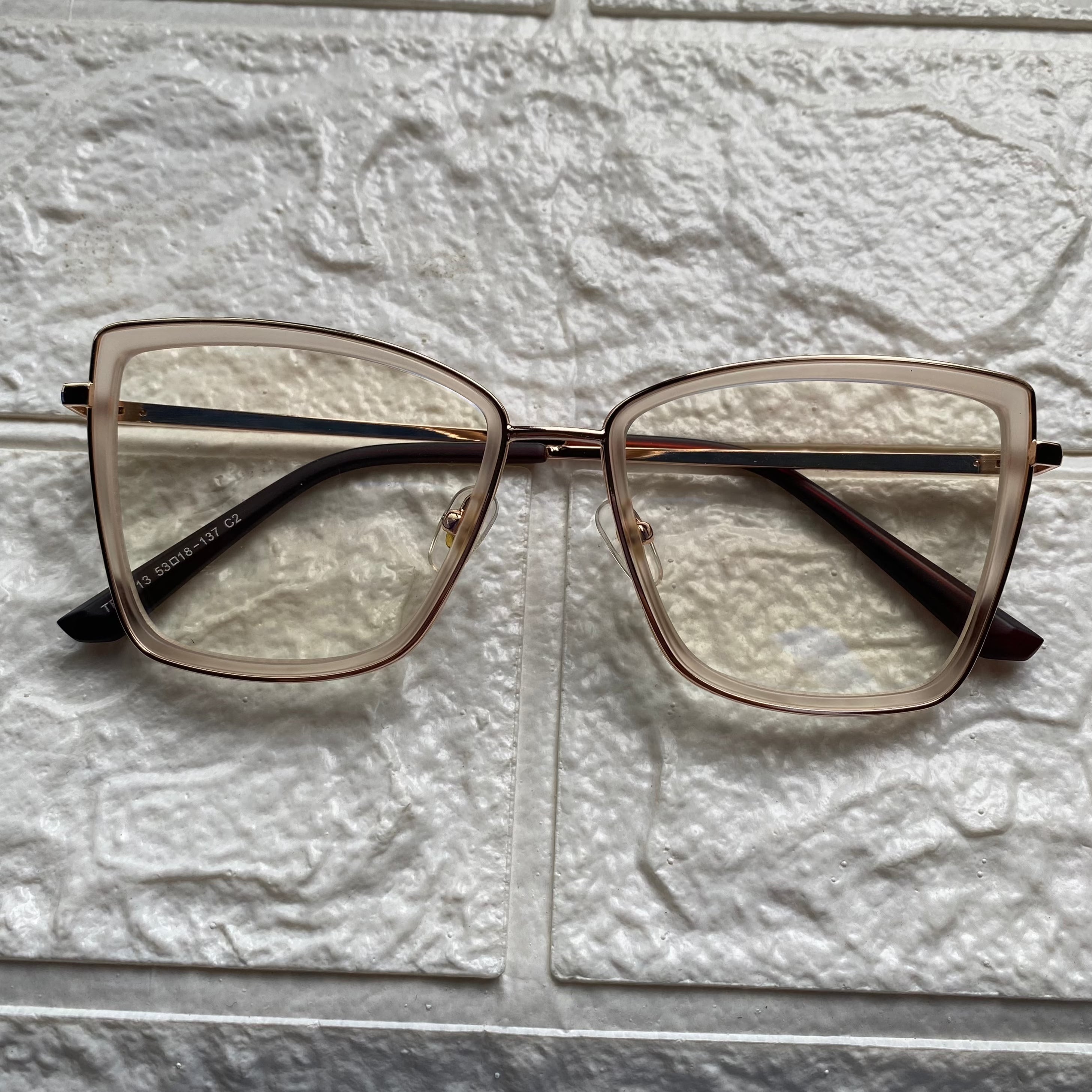 Lentes Cat Eye Vintage Gold y Clear