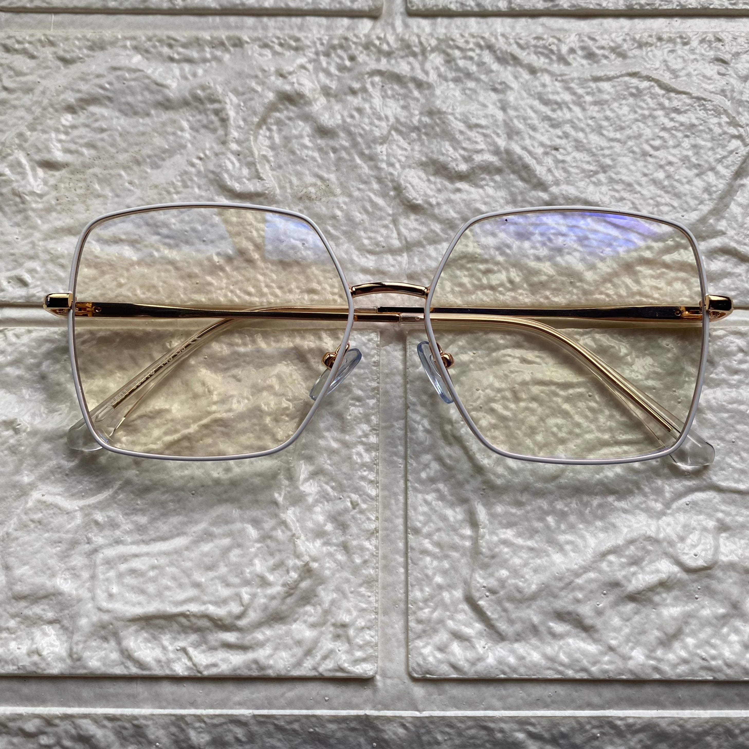 Lentes Cuadrados Gold y Blanco