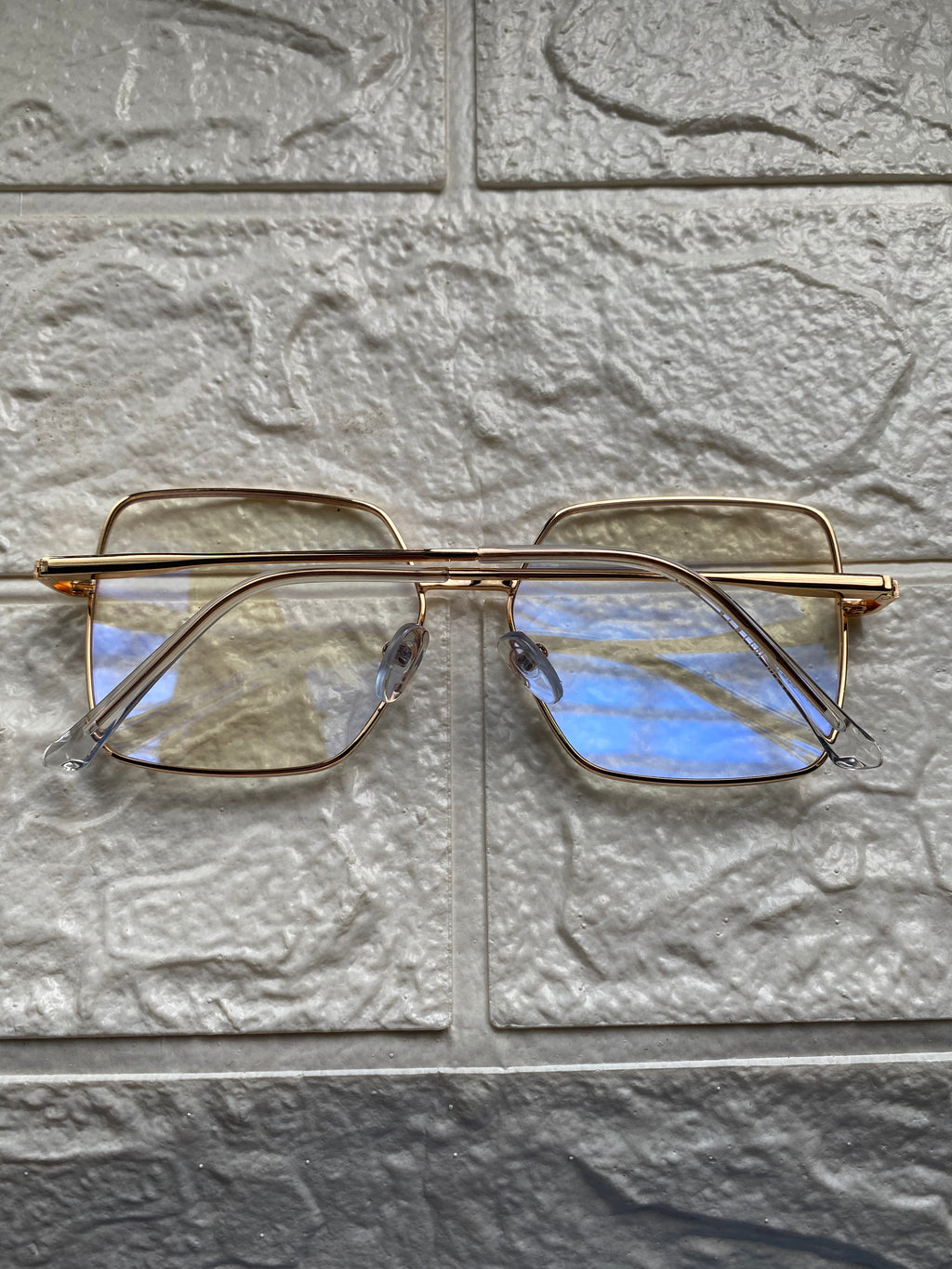 Lentes Cuadrados Gold y Blanco