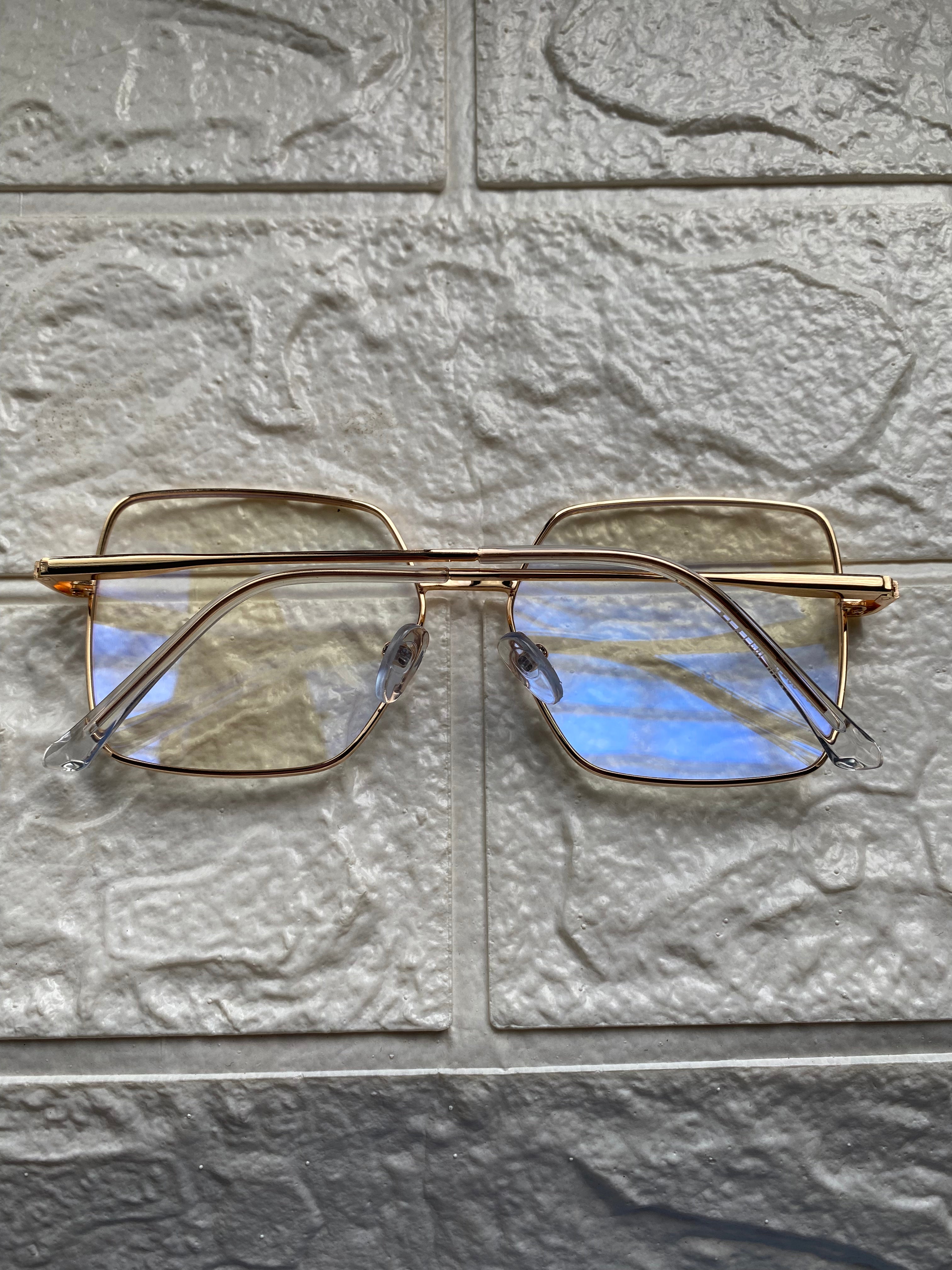Lentes Cuadrados Gold y Blanco