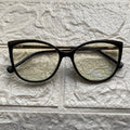 Lentes Cat Eye Negros con Detalles Gold Circulo en la Patilla