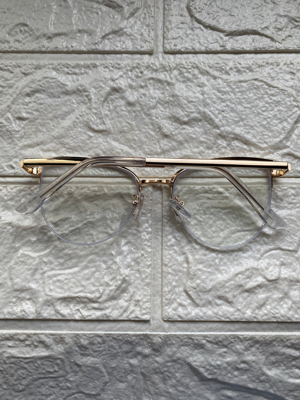 Lentes Cat Eye Mitad Vidrio Blanco