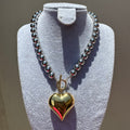 Chocker Bobas Silver y Heart Gold