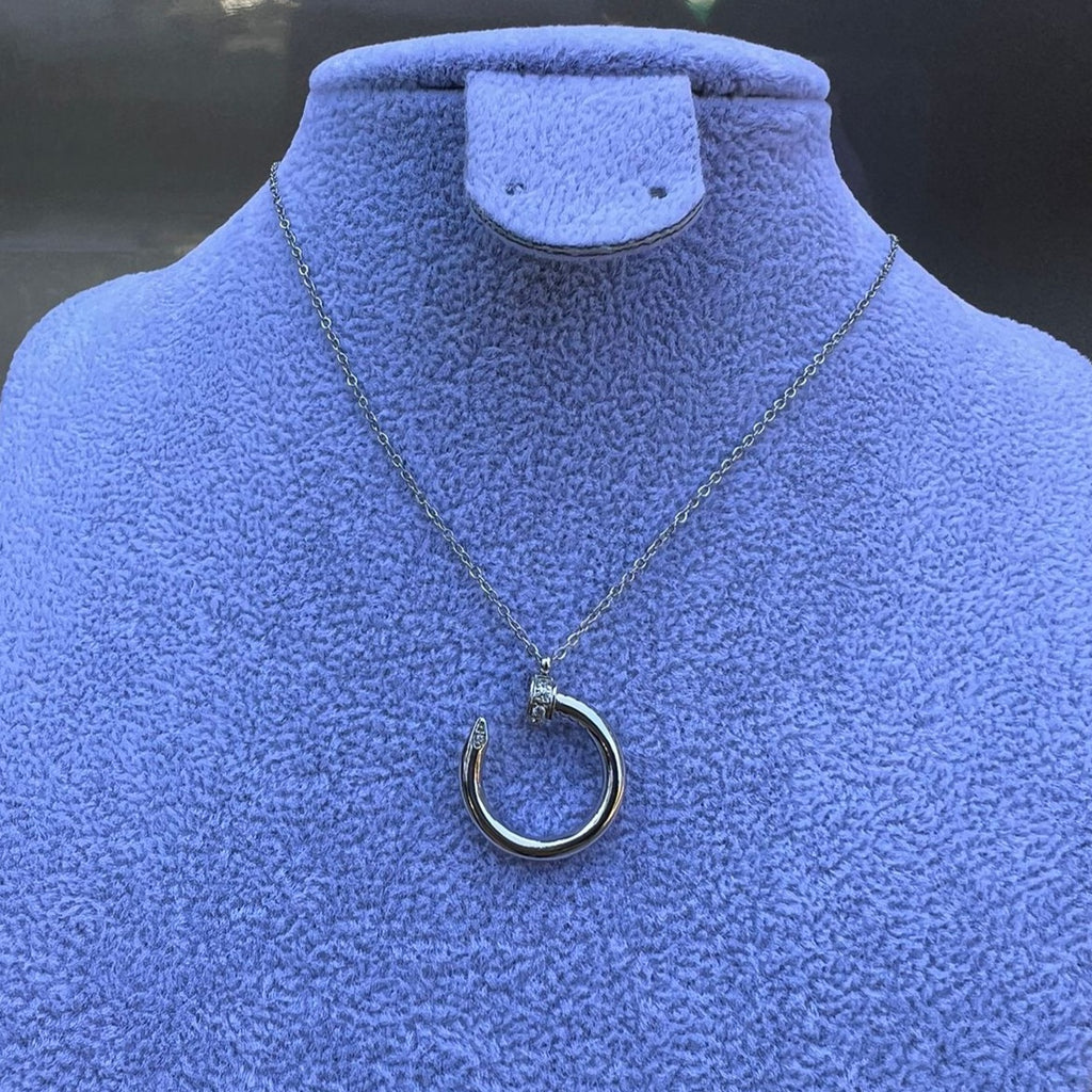 Cadena Clavo Silver & Detalles Bling