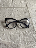 Lentes Cat Eye Negros Marco Relieve