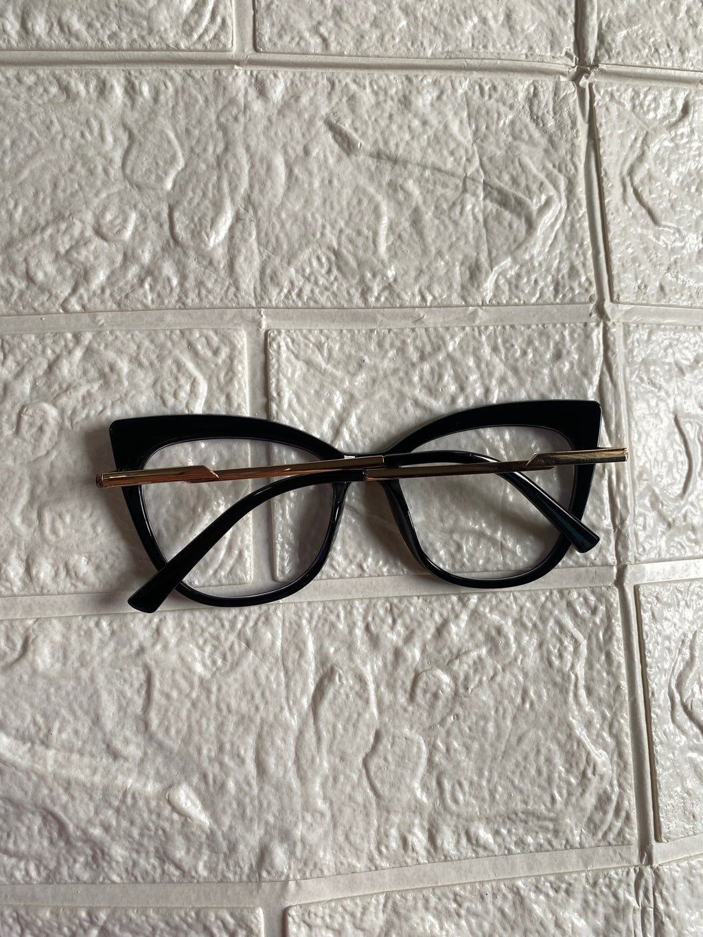 Lentes Cat Eye Negros Marco Relieve