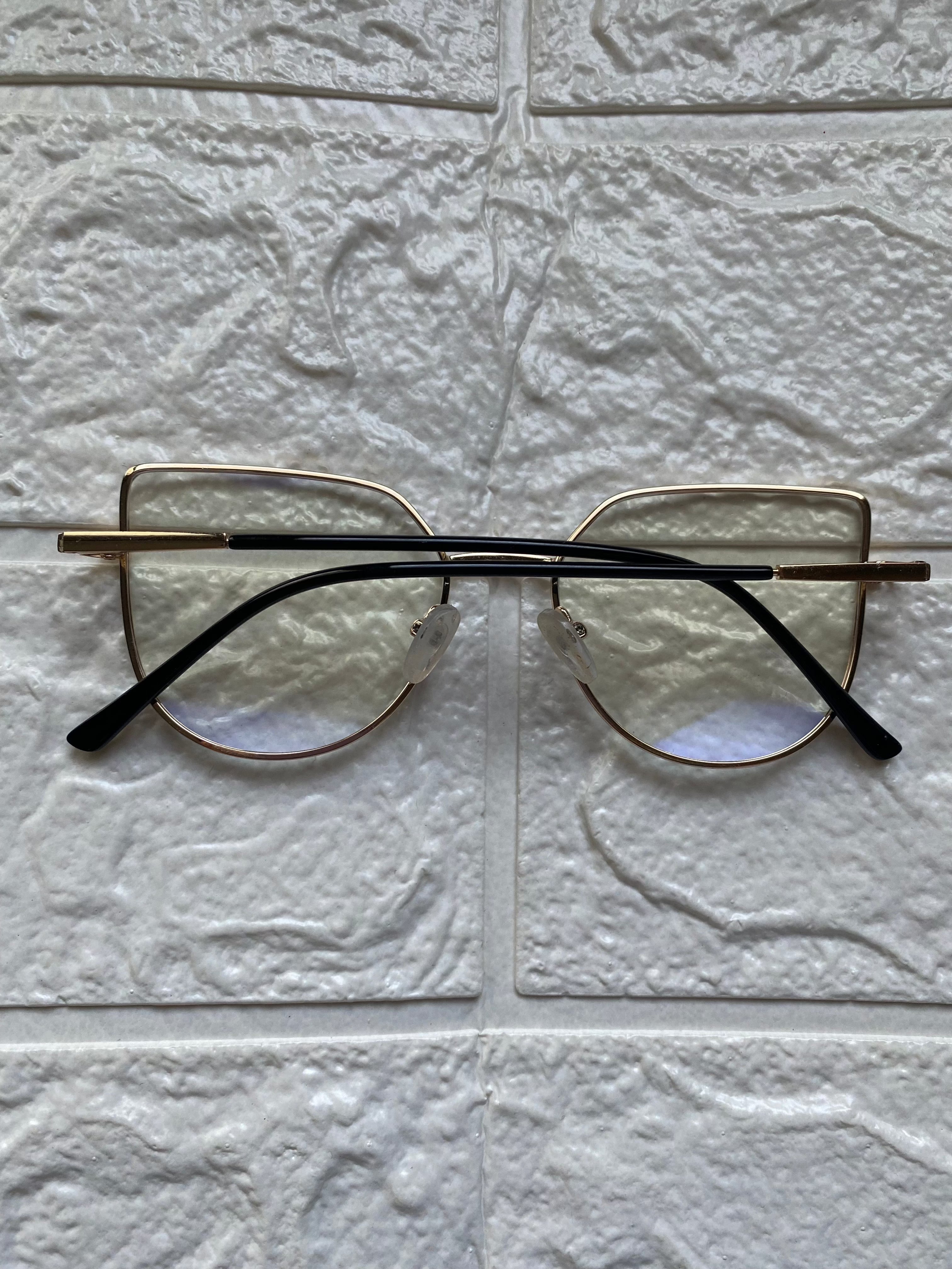 Lentes Cat Eye Gold con Frame Negro Fancy