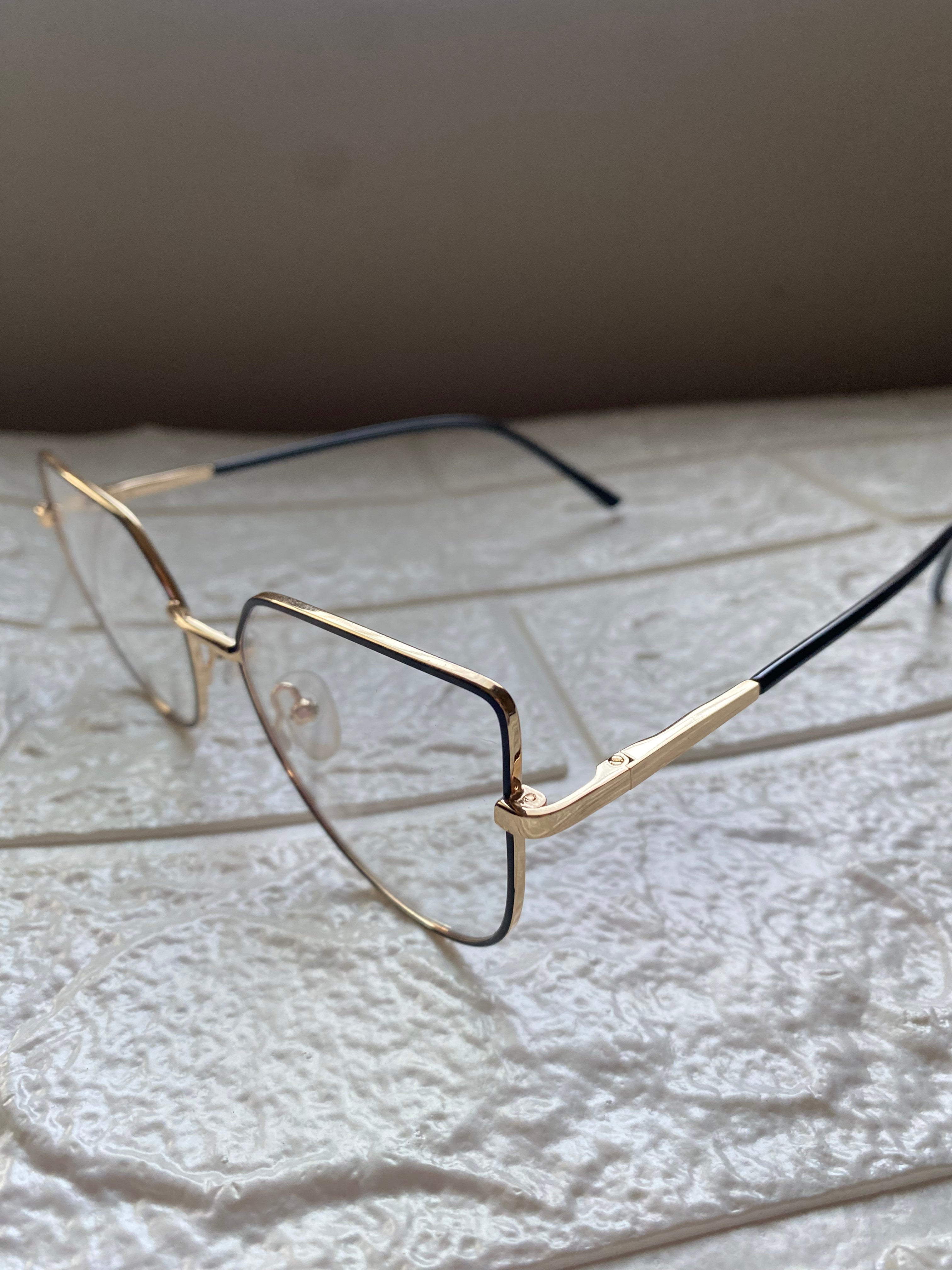 Lentes Cat Eye Gold con Frame Negro Fancy