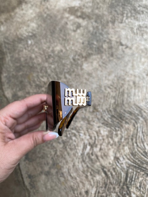 Lentes Miu Miu Vintage Pequeño Cafe con Leopardo