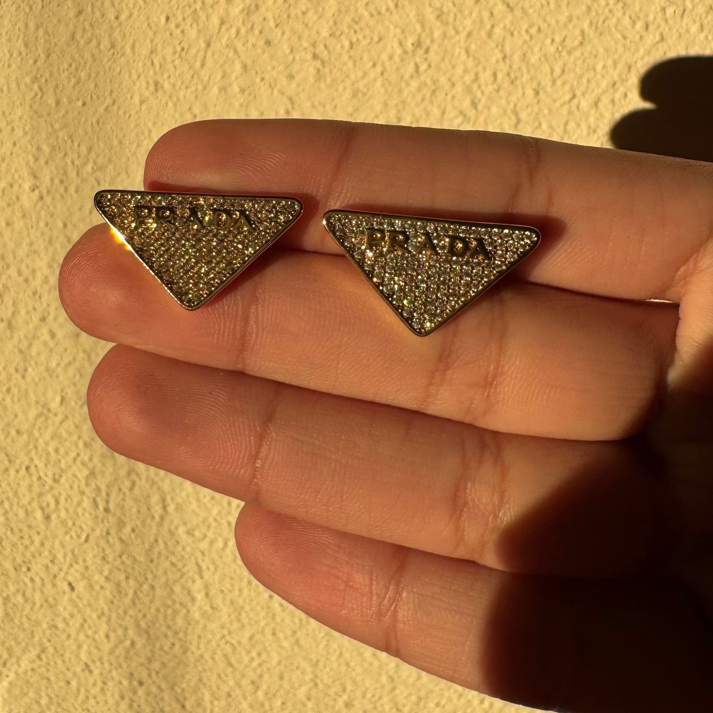 Studs Prada Full Bling Gold