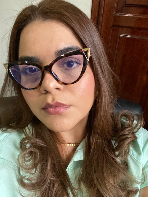 Lentes Cat Eye Leopardo Esquinas de Metal Gold