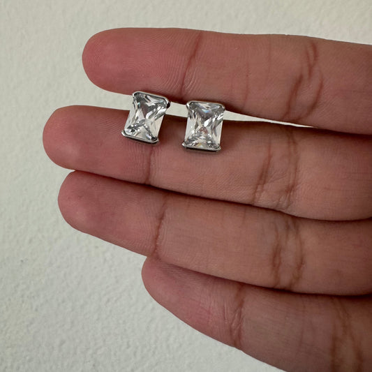 Studs Zirconias Clear Silver