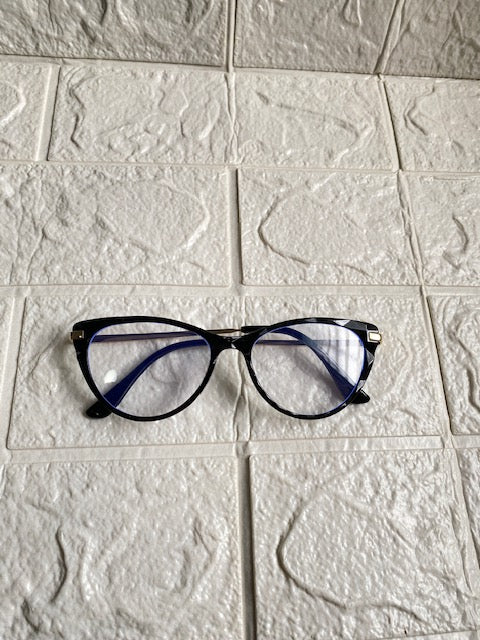 Lentes Cat Eye Negro Corte Diamante