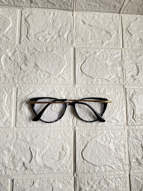 Lentes Cat Eye Negro Corte Diamante