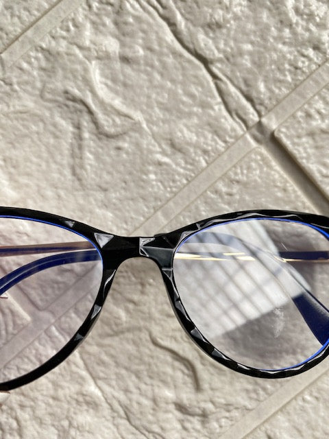 Lentes Cat Eye Negro Corte Diamante