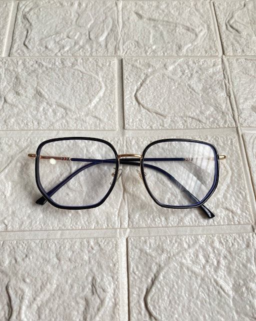 Lentes Semicuadrado Negro & Gold
