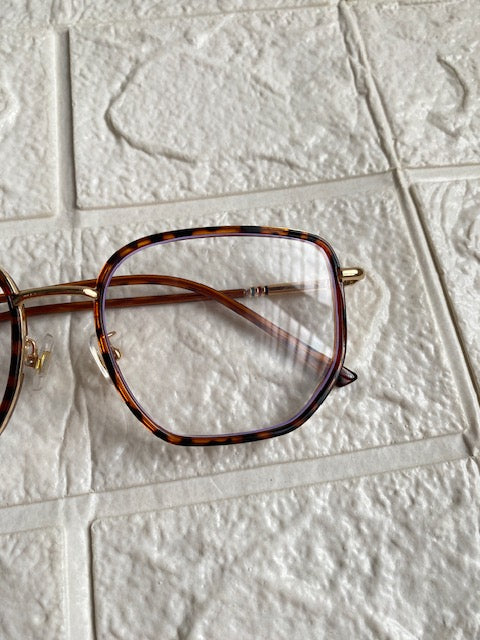 Lentes Semicuadrado Leopardo & Gold