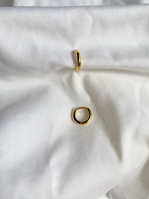 Mini Hoops Gold Skinny Plane 8mm