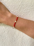 Pulserita Roja con Perlitas