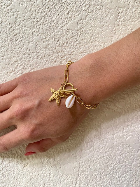 Pulsera Dorada Estrella de Mar