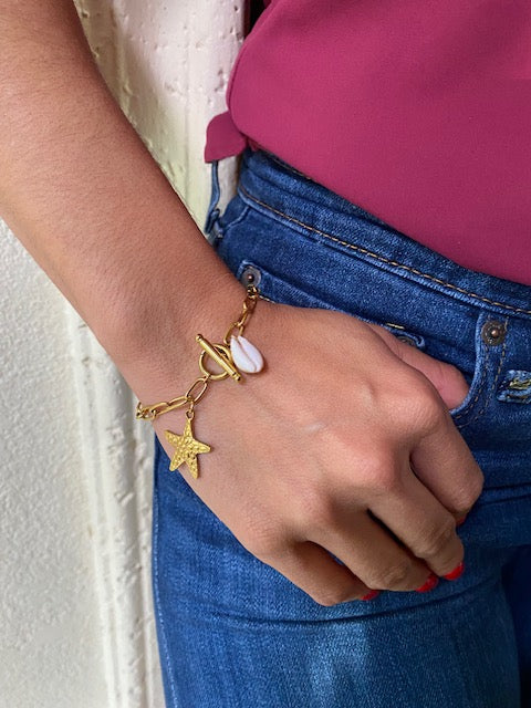 Pulsera Dorada Estrella de Mar