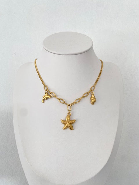 Cadena Sea Charms Gold