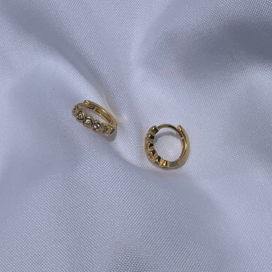 Mini Hoops Hearts 7mm