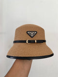 Hat Old Money Prada Caramelo con Fajita Negra