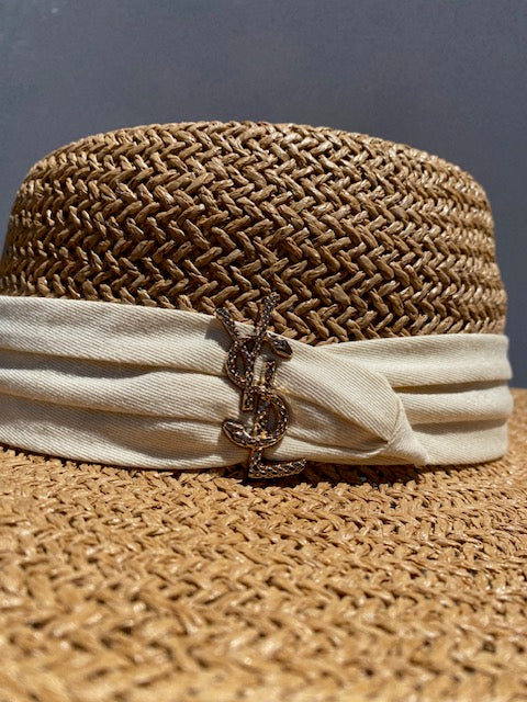 Hat YSL Cafe con Beige